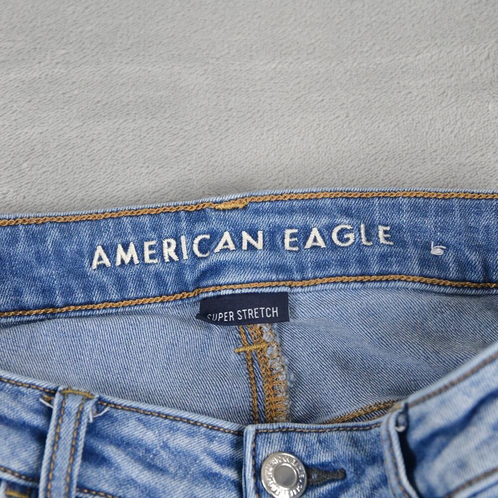 American Eagle Jeans Womens 8 (27x28) Super Hi-Rise Jegging Blue Denim - Picture 2 of 10